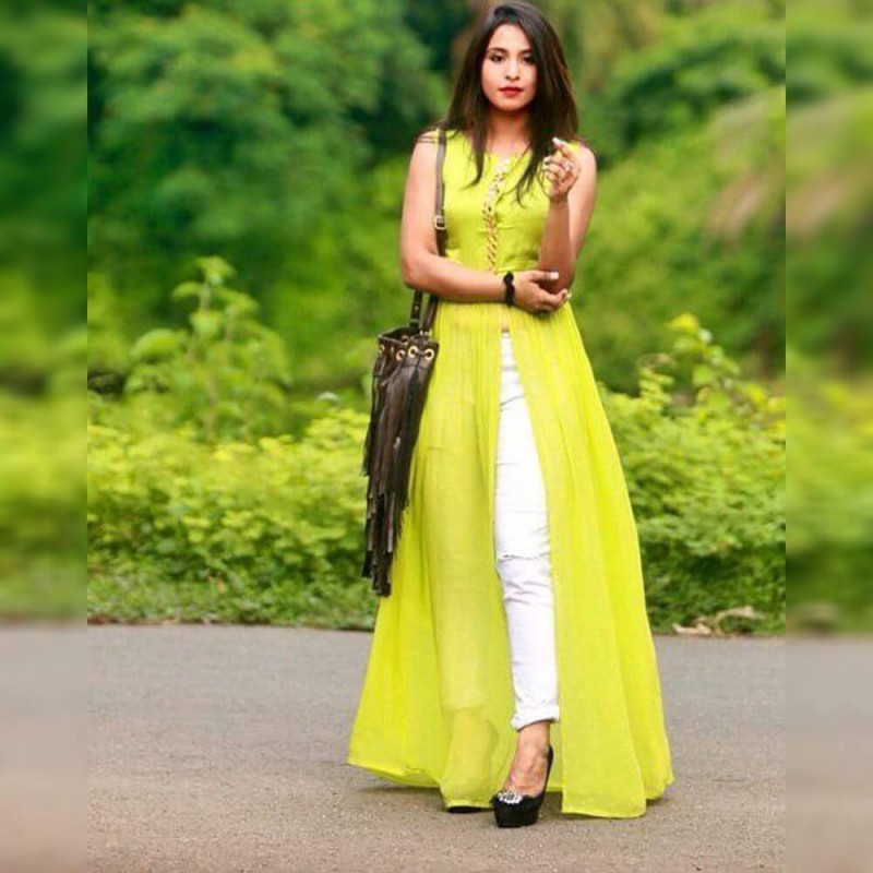 parrot colour kurti design